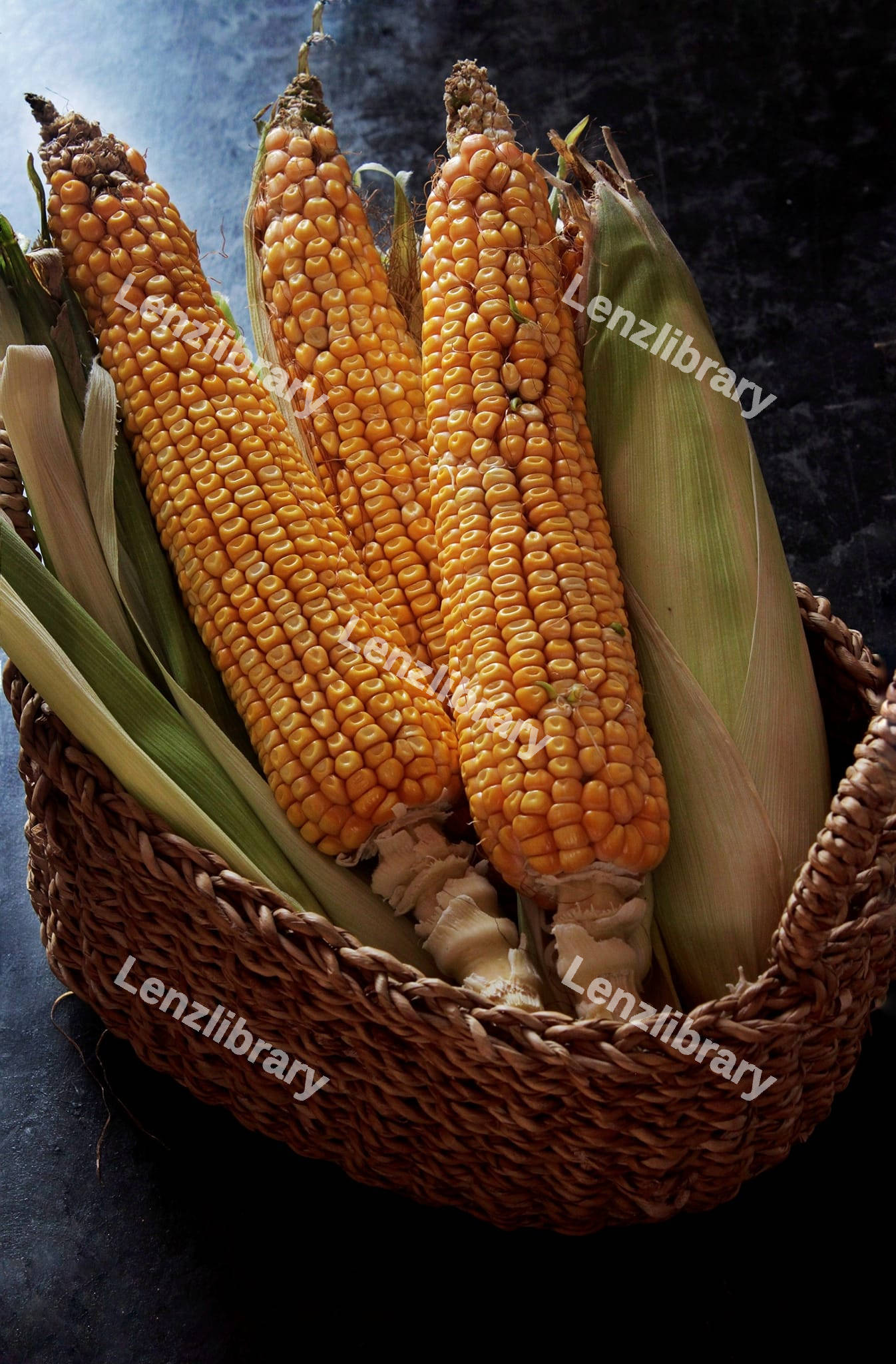 Dried Corn in a basket